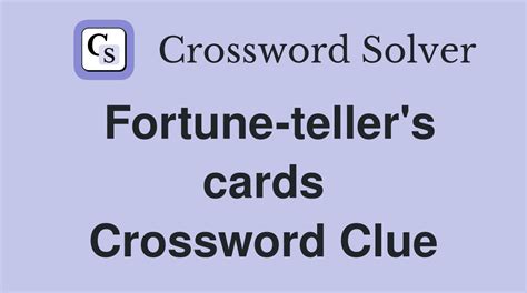 Click the answer to find similar <b>crossword</b> <b>clues</b>. . Fortune telling crossword clue